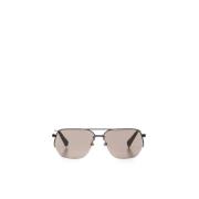 Zwarte Metalen Frame Grijze Lens Zonnebril Jacquemus , Black , Unisex