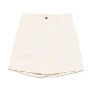 Witte Shorts met Verborgen Rits Moncler , White , Dames