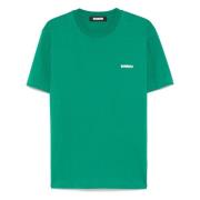 Groene Crew Neck T-shirt met Bear Print Barrow , Green , Heren