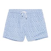 Polyester Zwemshorts met Elastische Band Fedeli , Blue , Heren