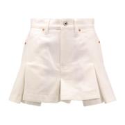 Hoge taille katoenen shorts met zakken Sacai , White , Dames