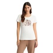 Dierenprint katoenen T-shirt Liu Jo , White , Dames