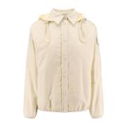 Nylon Hooded Jas met drukknopen Moncler , Beige , Dames