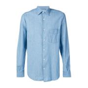 Lichte Denim Shirt Aspesi , Blue , Heren