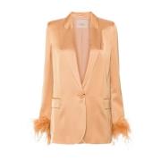 Roze Paarse Blazer Vrouwen Mode Stijl Twinset , Pink , Dames