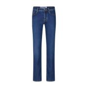 Slim Fit Jeans met geborduurde zakken Jacob Cohën , Blue , Heren