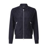 Zachte Leren Blouson Jas Arma , Blue , Heren