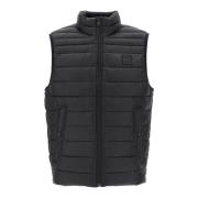 Gewatteerd Vest met Opstaande Kraag Boss , Black , Heren