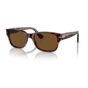 Gepolariseerde Rechthoekige Zonnebril Havana Bruin Persol , Brown , Un...