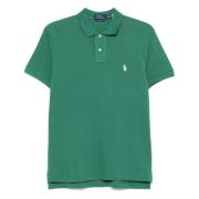 Aangepaste Slim Fit Katoen Mesh Polo Polo Ralph Lauren , Green , Heren