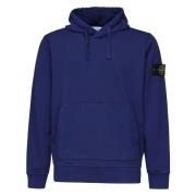 Blauwe Katoenen Trui met Muts Stone Island , Blue , Heren