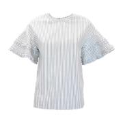 Witte Ruffle Top Blouse Shirt Victoria Beckham , White , Dames