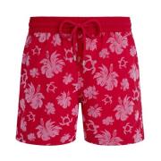 Flocked Turtle Heart Tahiti Zwemshorts voor heren Vilebrequin , Red , ...