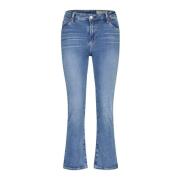 Flared Leg Cropped Jeans Button Closure Adriano Goldschmied , Blue , D...