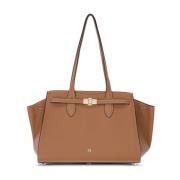 Elegante Leren Shopper Tas Aigner , Brown , Dames