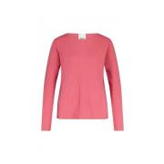 Kasjmier Pullover Rechte Snit Ronde Hals Allude , Pink , Dames