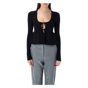 Gebreide Cardigan in Klassieke Stijl Ganni , Black , Dames