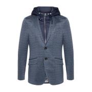 Panel Design Jacquard Blazer Met Capuchon Etro , Blue , Heren