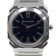 Pre-owned Stainless Steel watches Bvlgari Vintage , Black , Heren