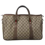 Pre-owned Leather handbags Gucci Vintage , Beige , Dames