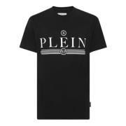 Zwart Logo Print Katoenen T-shirt Philipp Plein , Black , Heren