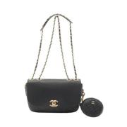 Pre-owned Leather chanel-bags Chanel Vintage , Black , Dames