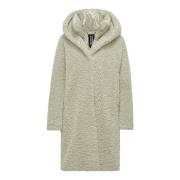 Faux Fur Shearling Jas BomBoogie , Beige , Dames