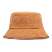 Geborduurde Katoenen Bucket Hoed JW Anderson , Brown , Dames