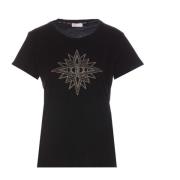 Zwart T-shirt met Strass-details Liu Jo , Black , Dames