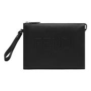 Zachte Clutch Tas Fendi , Black , Heren