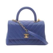 Pre-owned Leather handbags Chanel Vintage , Blue , Dames