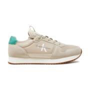 Beige Sneakers Vetersluiting Suède Calvin Klein , Beige , Heren