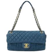 Pre-owned Leather chanel-bags Chanel Vintage , Blue , Dames