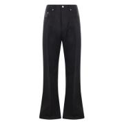 Zwarte Linnen Wijde Pijp Jeans Rick Owens , Black , Heren