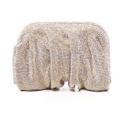 Gouden Mesh Clutch met Kristaldecoraties Benedetta Bruzziches , Yellow...