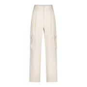 Hoge Taille Wijde Pijp Cargo Broek Dea Kudibal , Beige , Dames