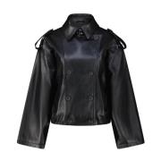 Leren korte jas met moderne details Arma , Black , Dames