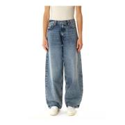 High Waist Wide Jeans Samsøe Samsøe , Blue , Dames