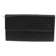 Pre-owned Leather wallets Louis Vuitton Vintage , Black , Unisex