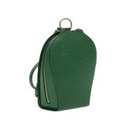 Pre-owned Leather backpacks Louis Vuitton Vintage , Green , Dames