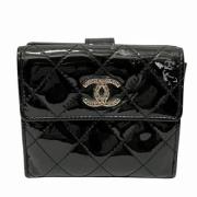 Pre-owned Leather wallets Chanel Vintage , Black , Dames