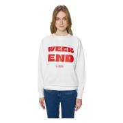 Nedelas bedrukte oversized sweatshirt, room Bizuu , White , Dames