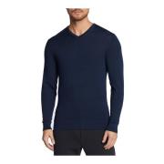 Merino wollen trui - V-hals Calvin Klein , Blue , Heren