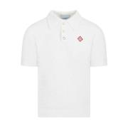 Witte Triangle Boucl Polo Shirt Casablanca , White , Heren