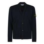 Stijlvolle Gebreide Cardigan voor Mannen Stone Island , Blue , Heren