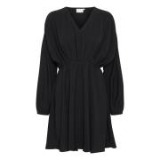 Vrouwelijke Jurk met V-Hals Zwart Kaffe , Black , Dames