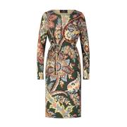 Paisley Midi Jurk met Tailleband Etro , Multicolor , Dames