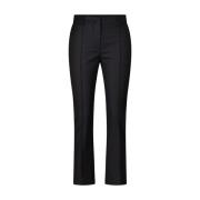 Elegante katoenmix broek met stijlvolle details Sportmax , Black , Dam...