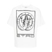 Casual Katoenen T-Shirt Etro , White , Heren