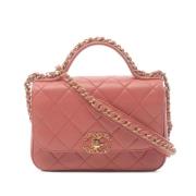 Pre-owned Leather chanel-bags Chanel Vintage , Pink , Dames